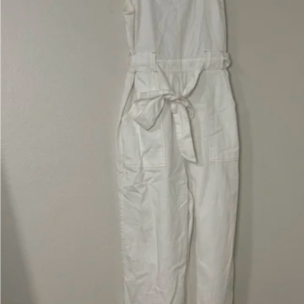 American Eagle Outfitters Women's Cream Jeans Overalls